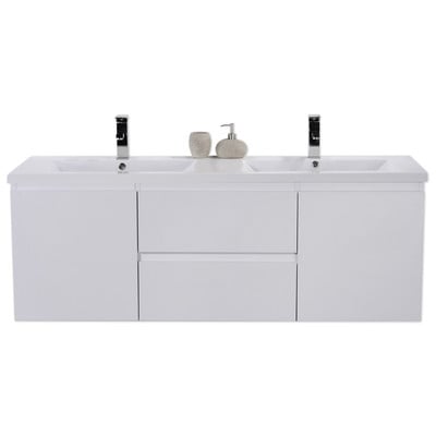 Bathroom Vanities Moreno Bath Mob High Gloss White Rich Finish MOB60D-GW Double Sink Vanities 50-70 Wall Mount Vanities 25 