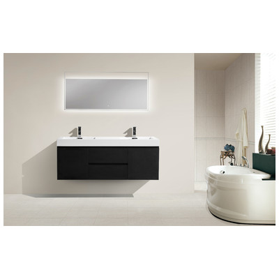 Bathroom Vanities Moreno Bath Mof Black Durable Finish MOF60D-RB Double Sink Vanities 50-70 Wall Mount Vanities 25 