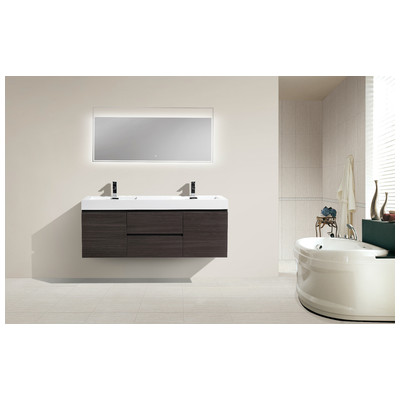 Bathroom Vanities Moreno Bath Mof Dark Grey Oak Durable Finish MOF60D-WB Double Sink Vanities 50-70 Wall Mount Vanities 25 