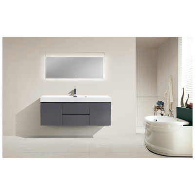 Bathroom Vanities Moreno Bath Mof High Gloss Grey Rich Finish MOF60S-GR Single Sink Vanities 50-70 Wall Mount Vanities 25 