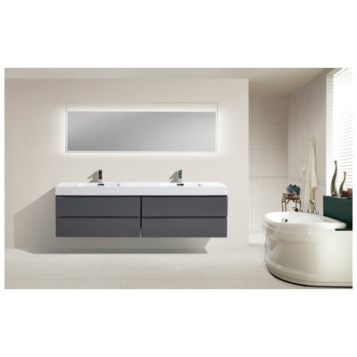 Bathroom Vanities Moreno Bath Mof High Gloss Grey Rich Finish MOF80D-GR Double Sink Vanities 70-90 Wall Mount Vanities 25 