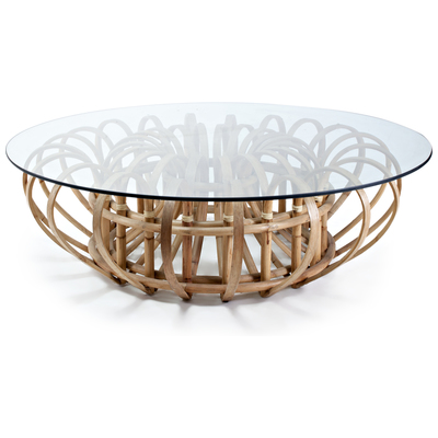 Coffee Tables Oggetti Rattan Rattan w/Glass Natural INDOOR ONLY 67-AIDN CT/N/GL Glass 