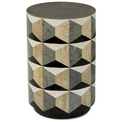 Accent Tables Oggetti Milano Kiln Dried Marine Plywood Fossil Stone Black & Beige INDOOR ONLY 71-MILANO ET/SM Accent Tables accentEnd Tables 