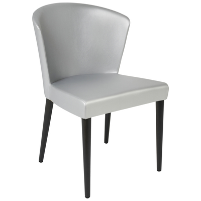 Chairs Oggetti ESTE Ecopelle Leather Silver INDOOR ONLY 54-EST AC/SL/W Silver ArmChairs Arm Chair Complete Vanity Sets 