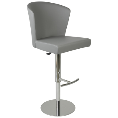 Bar Chairs and Stools Oggetti VERONA Ecopelle Leather Dark Grey INDOOR ONLY 54-VER BS/GY/C Gray Grey Bar Metal Leather 