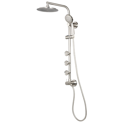 Shower Systems Pulse Retro Line Brass ABS Brushed Nickel Brushed Nickel 1089-BN-1.8GPM 810028370975 Jet Rain Nickel Brushed-Nickel Jets 