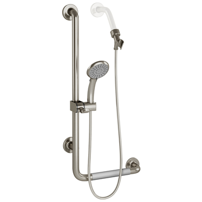 Hand Showers Pulse Aging In Place Stainless Steel ABS Brushed Stainless Steel Brushed Stainless Steel - Brus 4001L-SSB 897391001965 Bathroom Nickel Stainless Steel 