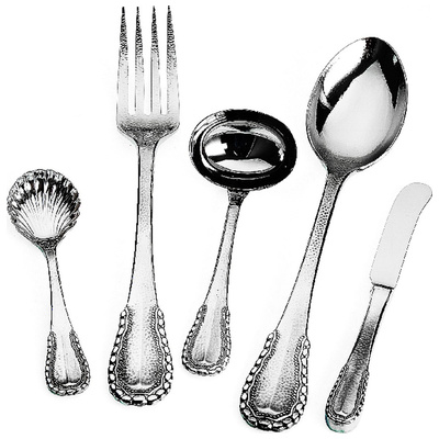 Flatware Ricci Argentieri Merletto Stainless Steel Silver 1076 00644907010764 Complete Vanity Sets 