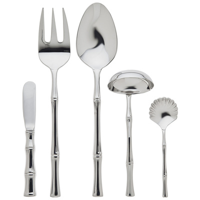 Flatware Ricci Argentieri Bamboo Stainless Steel silver 10130 00644907101301 Complete Vanity Sets 