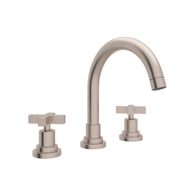 Bathroom Faucets Rohl LOMBARDIA SATIN NICKEL ROHL LAV FCT & TRIM A2228XMSTN-2 824438272552 Lavatory Faucet Widespread Modern Widespread Bathroom Widespread 