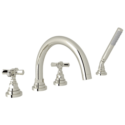 Shower and Tub Doors-Shower En Rohl SAN GIOVANNI POLISHED NICKEL ROHL TUB FILLER A2314XMPN 824438327696 Tub Fillers Shower 