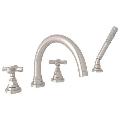 Shower and Tub Doors-Shower En Rohl SAN GIOVANNI SATIN NICKEL ROHL TUB FILLER A2314XMSTN 824438327702 Tub Fillers Shower Satin 
