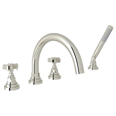 Shower and Tub Doors-Shower En Rohl SAN GIOVANNI POLISHED NICKEL ROHL TUB FILLER A2314XPN 824438327610 Tub Fillers Shower 