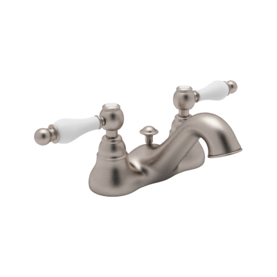 Bathroom Faucets Rohl ARCANA SATIN NICKEL ROHL LAV FCT & TRIM AC95OP-STN-2 824438267008 Lavatory Faucet Centerset Traditional Bathroom 