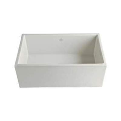 Single Bowl Sinks Rohl SHAWS FIRECLAY PARCHMENT ROHL FRCLY KITC SINKS MS3018PCT 824438299092 KITCHEN SINKS Farmhouse Apron Single PARCHMENT 