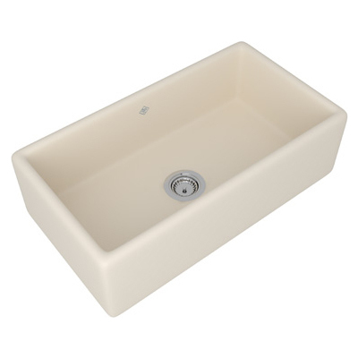 Single Bowl Sinks Rohl SHAWS FIRECLAY PARCHMENT ROHL FRCLY KITC SINKS RC3318PCT 824438315198 KITCHEN SINKS Farmhouse Apron Single PARCHMENT 