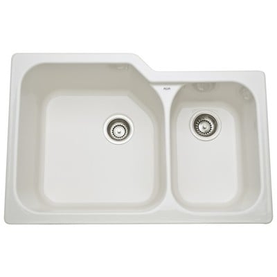 Double Bowl Sinks Rohl ALLIA FIRECLAY BISCUIT ROHL FRCLY KITC SINKS 6337-68 824438096547 KITCHEN SINKS BISCUIT Undermount Complete Vanity Sets 