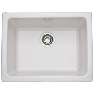 Single Bowl Sinks Rohl ALLIA FIRECLAY BISCUIT ROHL FRCLY KITC SINKS 6347-68 824438141346 KITCHEN SINKS Undermount Single Biscuit 