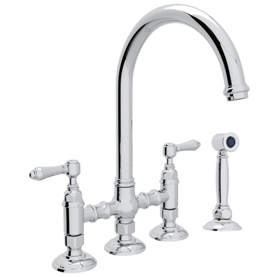 Kitchen Faucets Rohl ITALIAN KITCHEN POLISHED CHROME Polished Chrome ROHL KITC FCT & TRIM A1461LMWSAPC-2 824438227712 Kitchen Faucet Deck Mount Kitchen Chrome Complete Vanity Sets 