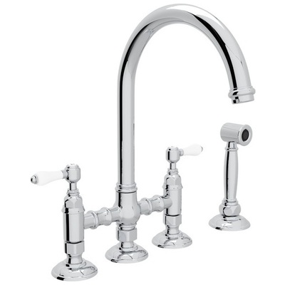 Kitchen Faucets Rohl ITALIAN KITCHEN POLISHED CHROME Polished Chrome ROHL KITC FCT & TRIM A1461LPWSAPC-2 824438227767 Kitchen Faucet Deck Mount Kitchen Chrome Complete Vanity Sets 