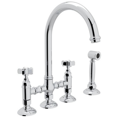 Kitchen Faucets Rohl ITALIAN KITCHEN POLISHED CHROME Polished Chrome ROHL KITC FCT & TRIM A1461XWSAPC-2 824438227866 Kitchen Faucet Deck Mount Kitchen Chrome Complete Vanity Sets 