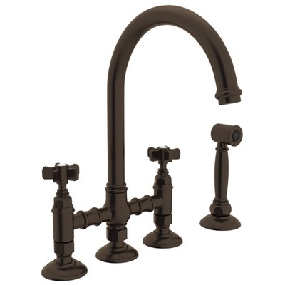 Kitchen Faucets Rohl ITALIAN KITCHEN TUSCAN BRASS Tuscan Brass ROHL KITC FCT & TRIM A1461XWSTCB-2 824438227897 Kitchen Faucet Deck Mount Kitchen Brass TUSCAN BRASS Complete Vanity Sets 