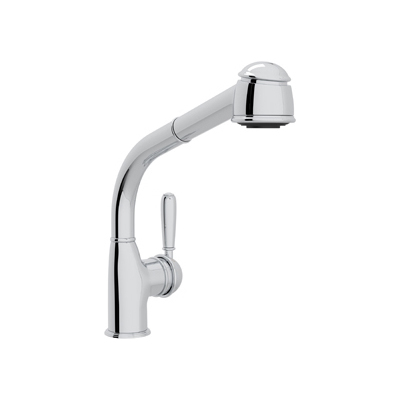 Rohl main, Complete Vanity Sets, Polished Chrome, Traditional, Kitchen Faucet, ROHL KITC FCT & TRIM, Pull-Out, 824438122192, R7903LMAPC