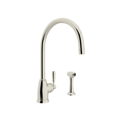 Kitchen Faucets Rohl PERRIN & ROWE KITCHEN POLISHED NICKEL Polished Nickel ROHL KITC FCT & TRIM U.4846LS-PN-2 685333484637 Kitchen Faucet Kitchen Single Hole Steel NICKEL Complete Vanity Sets 