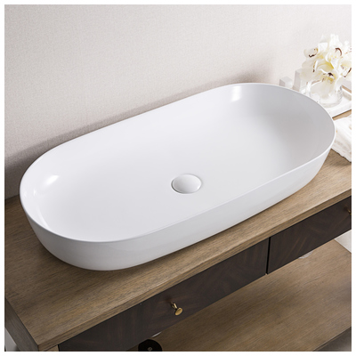 Bathroom Vanity Sinks Ruvati Vista Porcelain White Vessel (Countertop) RVB0432 610370723180 Bathroom Sink Ceramic Sinks CeramicPorcelain Self Rimming Sinks Self-Rimmin 