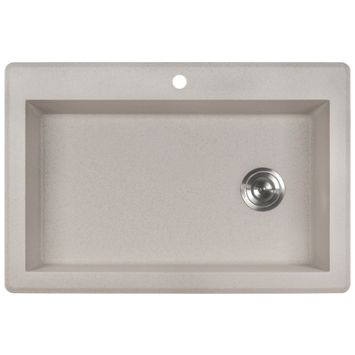 Single Bowl Sinks Ruvati epiGranite Granite Composite Caribbean Sand Topmount RVG1033CS 610370722602 Kitchen Sink Creambeigeivorysandnude Drop-In Single Caribbean Sand 