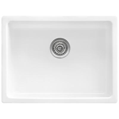 Single Bowl Sinks Ruvati Fiamma Fireclay White Undermount RVL2420WH 850003787886 Kitchen Sink Whitesnow Drop-In Undermount Single White Arctic White 