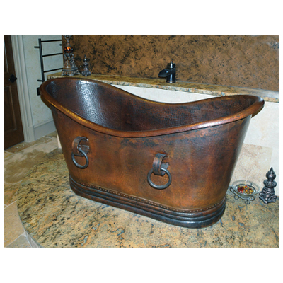 Free Standing Bath Tubs Sierra Copper Tempered Antique BATH TUBS SC-ESX-66R Copper Complete Vanity Sets 