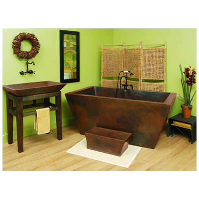Sierra Copper Free Standing Bath Tubs, Copper, Complete Vanity Sets, Antique, BATH TUBS, SC-LXT-65