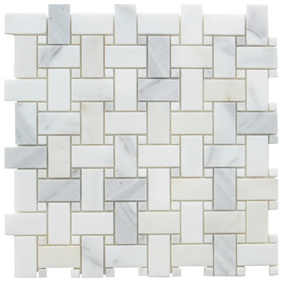 Mosaic Tile and Decorative Til Soci Basketweave Mosaic marble and limestone mosiacs SSH-270 Natural Stone Mosaics Whitesnow Mosaic Complete Vanity Sets 