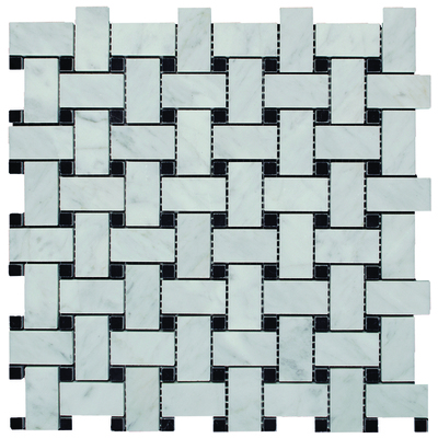 Mosaic Tile and Decorative Til Soci Basketwave Mosaics SSH-304 Whitesnow Mosaic Complete Vanity Sets 