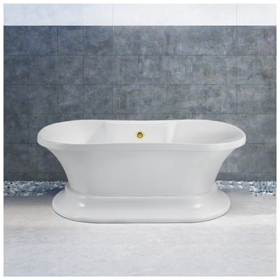Free Standing Bath Tubs Streamline Bath Acrylic Fiberglass White Contemporary N180GLD 041979471491 Bathroom Tub GoldWhitesnow Acrylic Fiberglass Gold Golden 