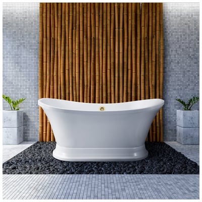 Free Standing Bath Tubs Streamline Bath Acrylic Fiberglass White Contemporary N200GLD 041979471514 Bathroom Tub GoldWhitesnow Acrylic Fiberglass Gold Golden 