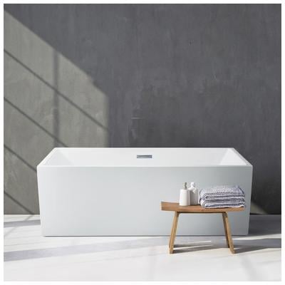 Free Standing Bath Tubs Streamline Bath Acrylic Fiberglass White Modern N-262-58FSWH-FM 041979473747 Bathroom Tub Whitesnow Acrylic Fiberglass 