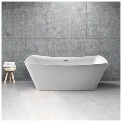 Streamline Bath Free Standing Bath Tubs, Whitesnow, Acrylic,Fiberglass, White, Soaking Freestanding Tub, Rectangle, Acrylic, Fiberglass, Modern, Bathroom Tub, 041979473822, N-541-67FSWH-FM