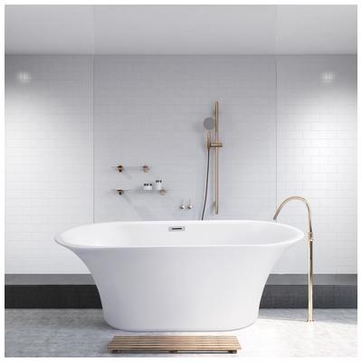 Free Standing Bath Tubs Streamline Bath Acrylic Fiberglass White Modern N-841-67FSWH-FM 041979473945 Bathroom Tub Whitesnow Acrylic Fiberglass 