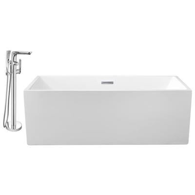 Free Standing Bath Tubs Streamline Bath Acrylic Fiberglass White Modern NH263-120 041979474553 Set of Bathroom Tub and Faucet Whitesnow Acrylic Fiberglass Faucet 