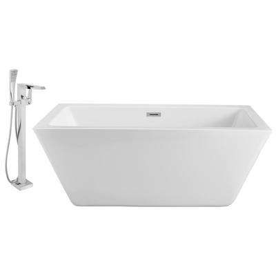 Free Standing Bath Tubs Streamline Bath Acrylic Fiberglass White Modern NH321-100 041979474607 Set of Bathroom Tub and Faucet Whitesnow Acrylic Fiberglass Faucet 