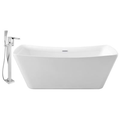 Free Standing Bath Tubs Streamline Bath Acrylic Fiberglass White Modern NH542-100 041979475208 Set of Bathroom Tub and Faucet Whitesnow Acrylic Fiberglass Faucet 