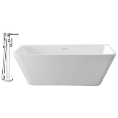 Soaking Bath Tubs Streamline Bath Acrylic Fiberglass White Modern NH600-120 041979473310 Set of Bathroom Tub and Faucet Whitesnow 