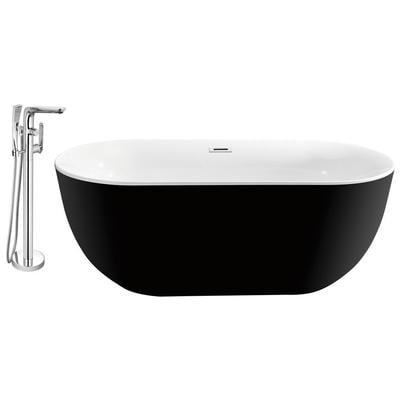 Free Standing Bath Tubs Streamline Bath Acrylic Fiberglass White Modern NH803-120 041979475482 Set of Bathroom Tub and Faucet Whitesnow Acrylic Fiberglass Faucet 