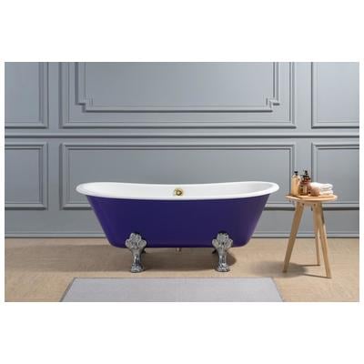 Free Standing Bath Tubs Streamline Bath Enamel Cast Iron Purple Vintage R5060CH-GLD 041979476465 Bathroom Tub GoldPurplePlum Cast Iron Clawfoot Claw Chrome Gold Golden 