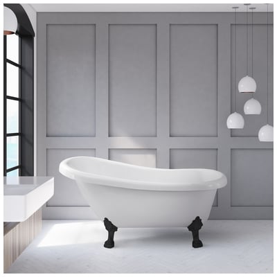 Free Standing Bath Tubs Streamline Bath Acrylic Fiberglass White Vintage N480BL 041979471750 Bathroom Tub BlackebonyWhitesnow Acrylic Fiberglass Clawfoot Claw Black 