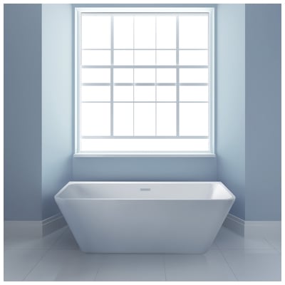 Soaking Bath Tubs Streamline Bath Acrylic Fiberglass White Modern N-600-62FSWH-FM 041979471842 Bathroom Tub Whitesnow 