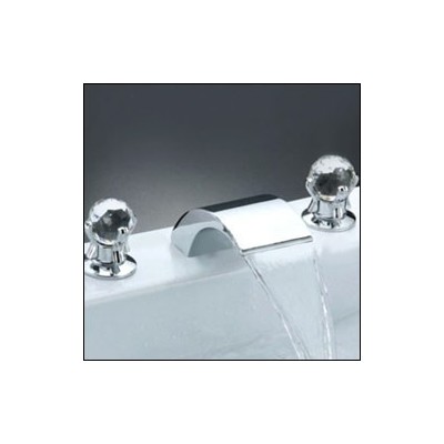 Bathroom Faucets Sumerain S1108CW basin faucet Widespread Waterfall Widespread Bathroom Widespread Complete Vanity Sets 