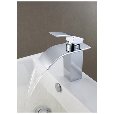 Bathroom Faucets Sumerain S1216CW basin faucet Single Hole Modern Waterfall Bathroom Deck Mount Single Hol Single Complete Vanity Sets 